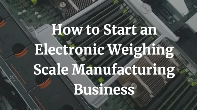 how to start electronic weighing scale manufacturing business