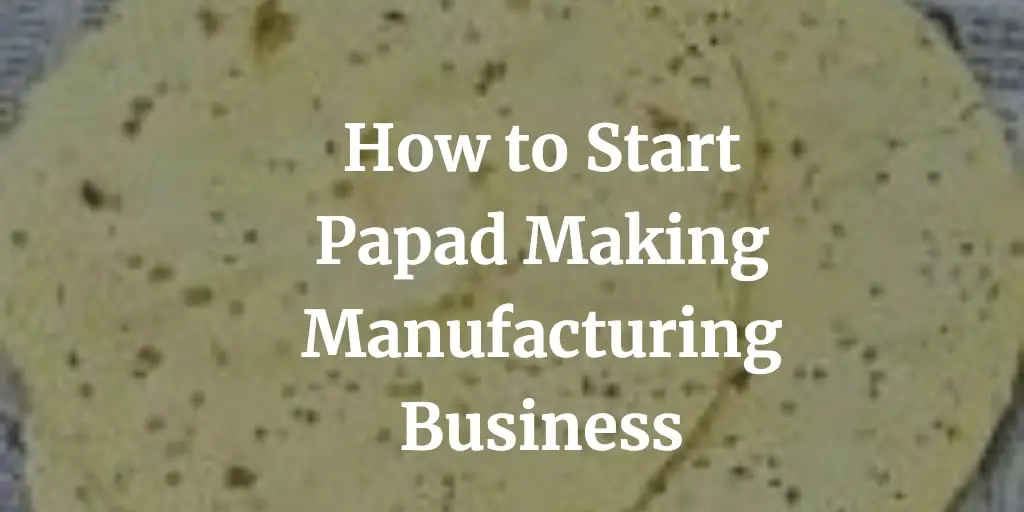 how to start papad making manufacturing business