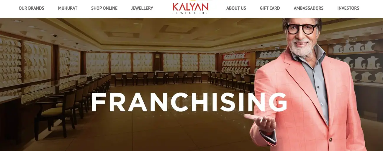 kalyan jewellers franchise cost in India