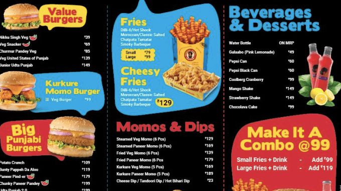 burger singh menu