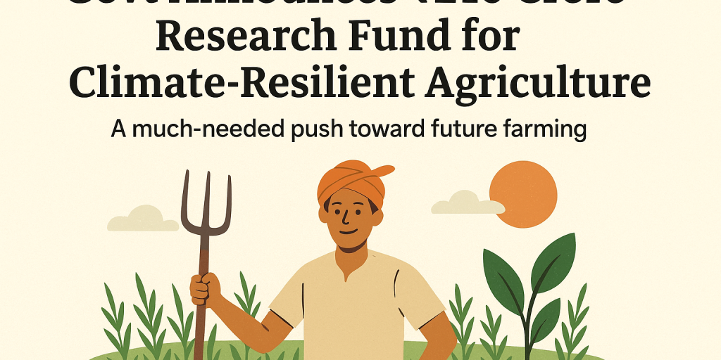government announces 210 crore fund for climate-resilient agriculture