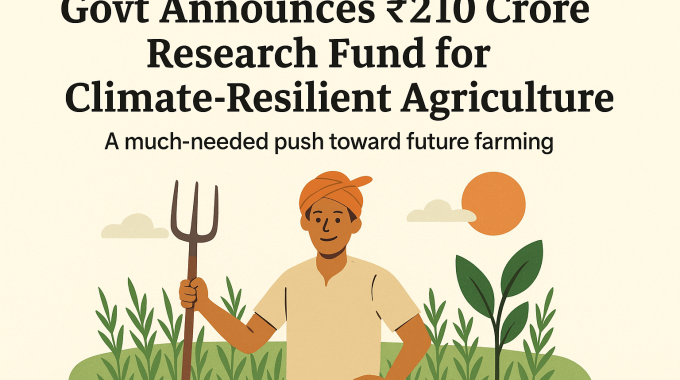 government announces 210 crore fund for climate-resilient agriculture
