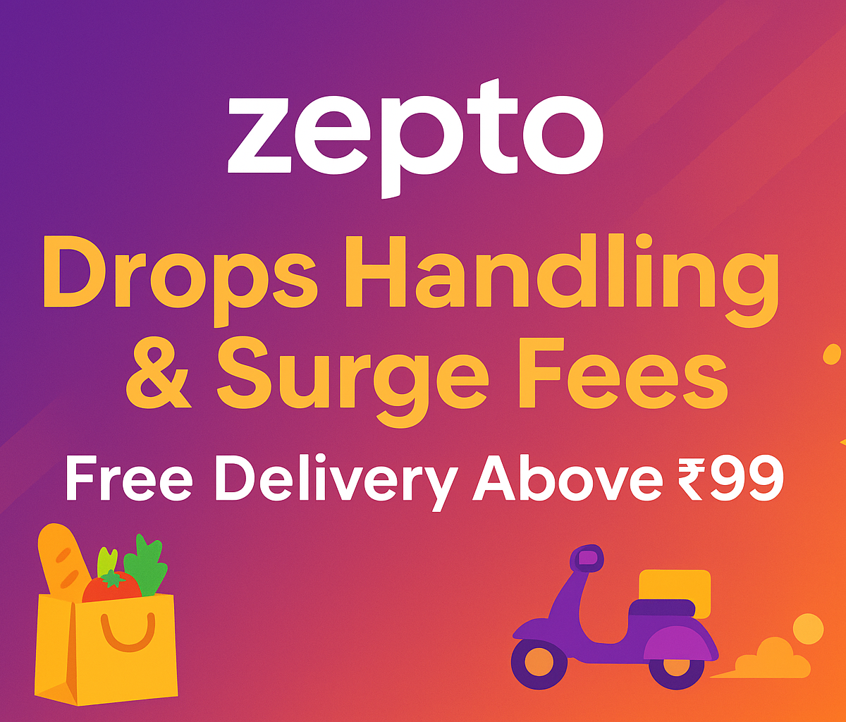 zepto removes handling and surge fees