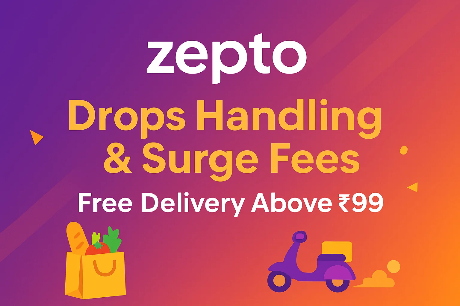 zepto removes handling and surge fees